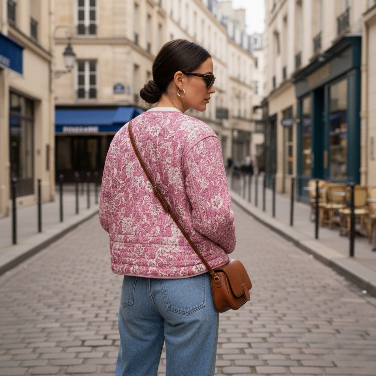 Saphir | Veste matelassée fleurie doublée femme