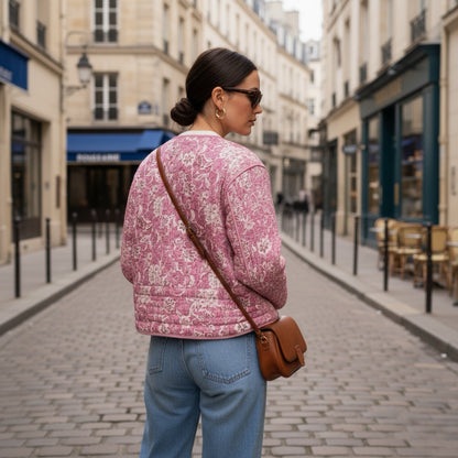 Saphir | Veste matelassée fleurie doublée femme