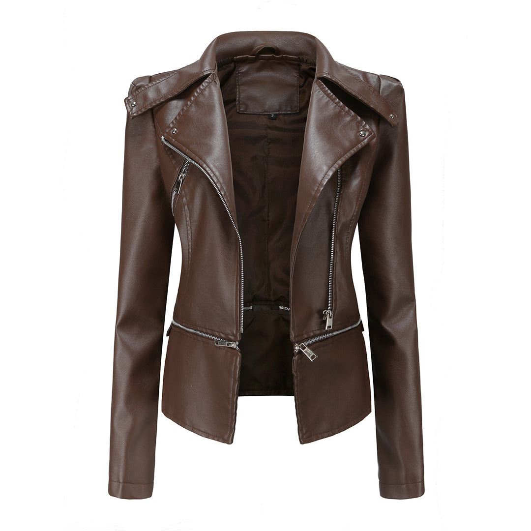 Veste en cuir stylée pour femmes