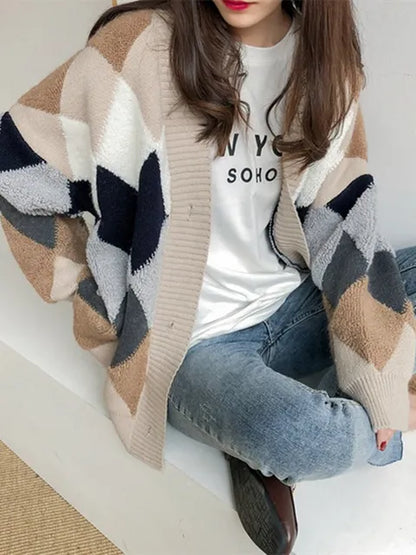 Aleda - Cardigan boutonné à carreaux