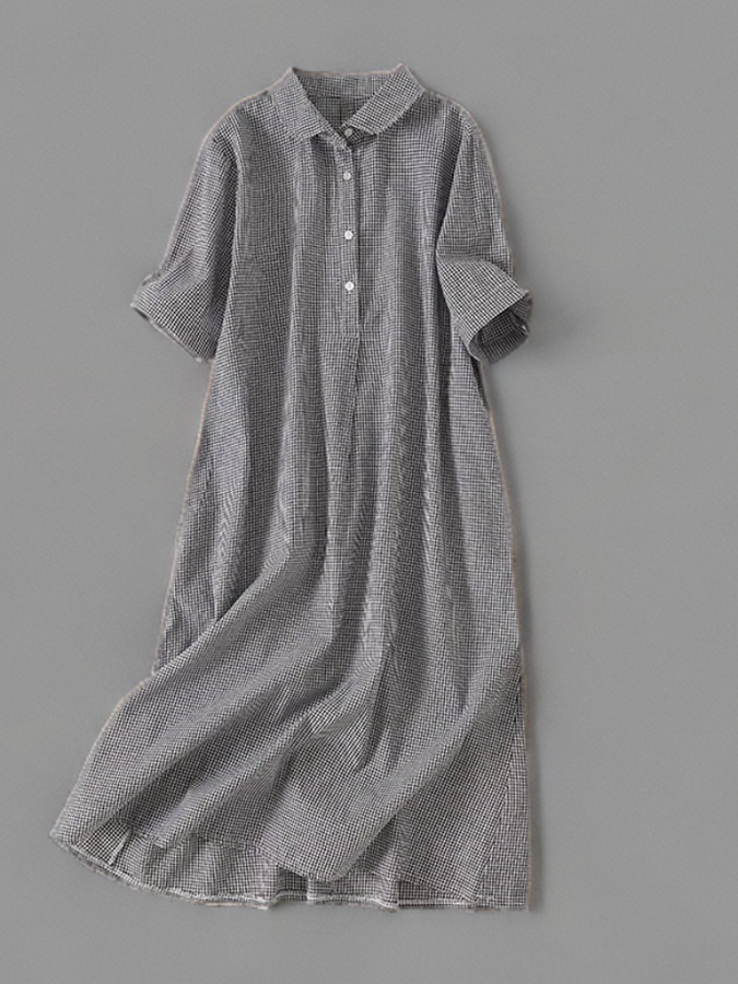 Corra - Robe polo à encolure écossaise