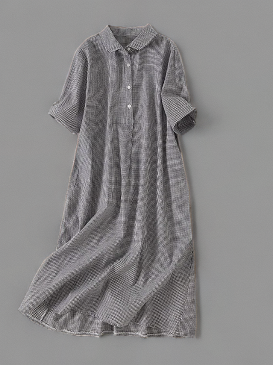 Corra - Robe polo à encolure écossaise