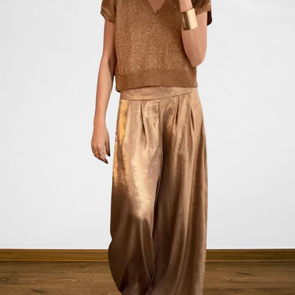 Ensemble élégant haut et pantalon - Demee