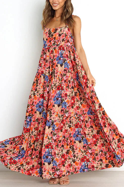 Robe longue à fleurs