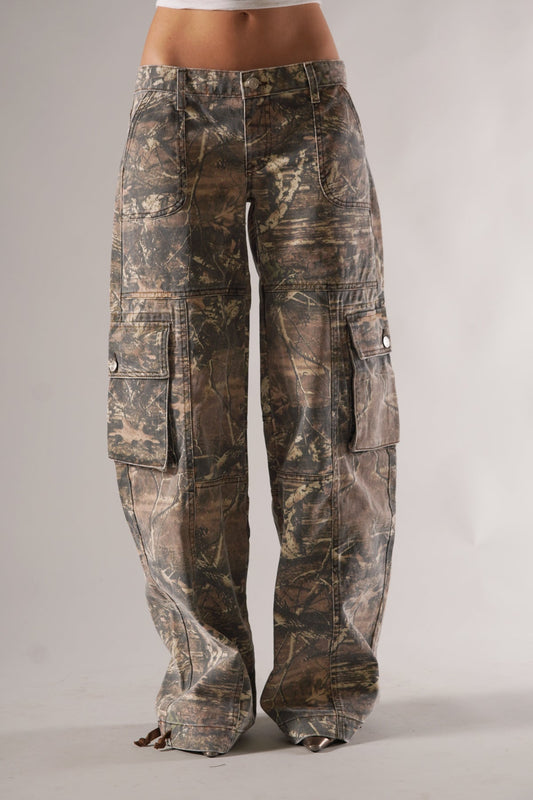 Pantalon cargo camouflage pour femme