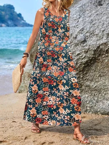 Doris - Robe décontractée sans manches avec imprimé bohème