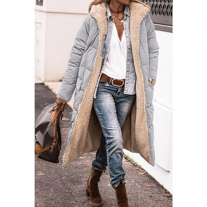 Nila | Manteau long réversible en sherpa