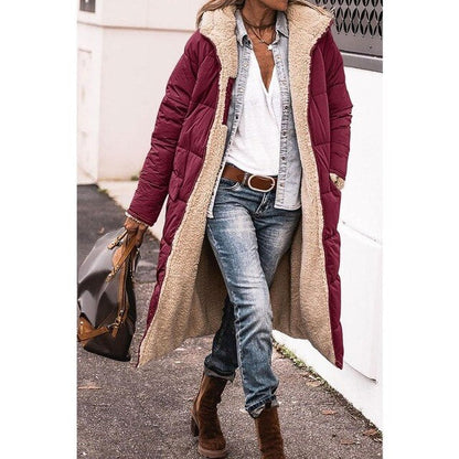 Nila | Manteau long réversible en sherpa