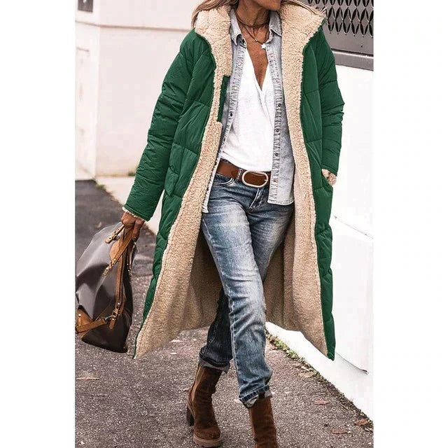 Nila | Manteau long réversible en sherpa