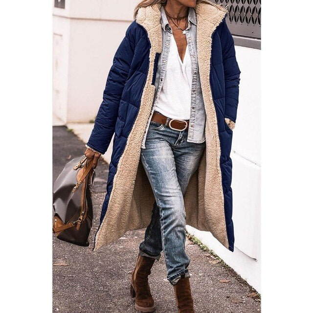 Nila | Manteau long réversible en sherpa