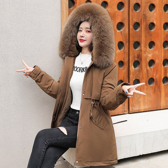 Alaisa - manteau parka long mode avec col fourrure 2024