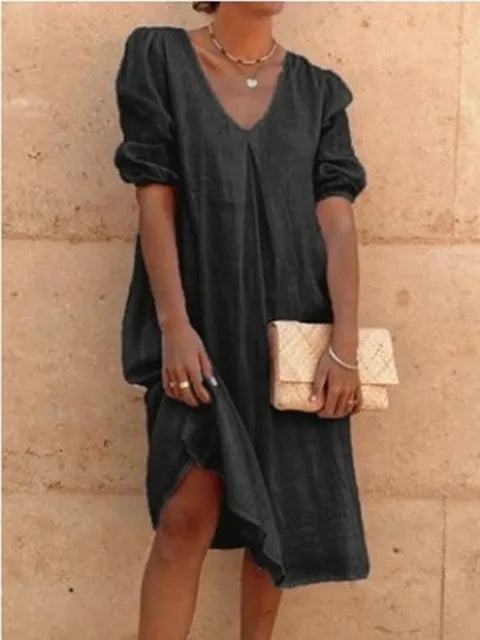 Robe midi élégante au charme décontracté