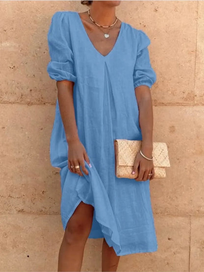 Robe midi élégante au charme décontracté