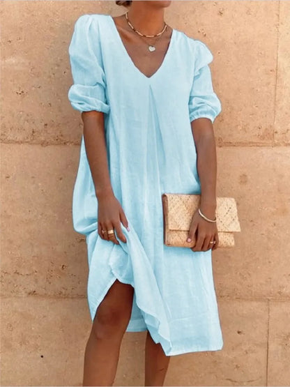Robe midi élégante au charme décontracté