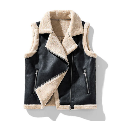 Veste sans manches avec fourrure pour femme