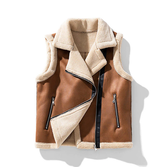 Veste sans manches avec fourrure pour femme