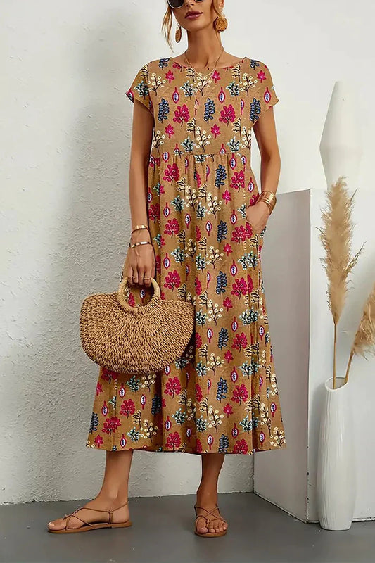 Desma - Robe imprimée sans manches à encolure ronde