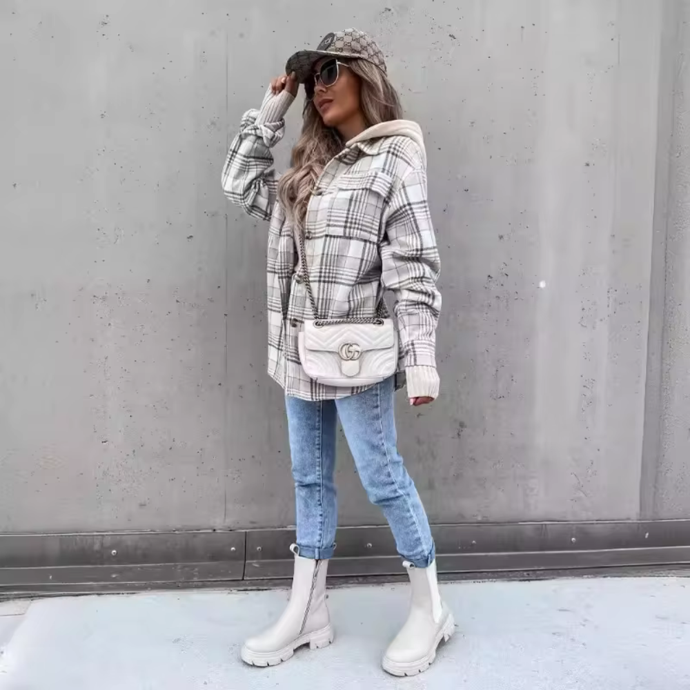 Dorotea - Vestes à capuche confortables à carreaux