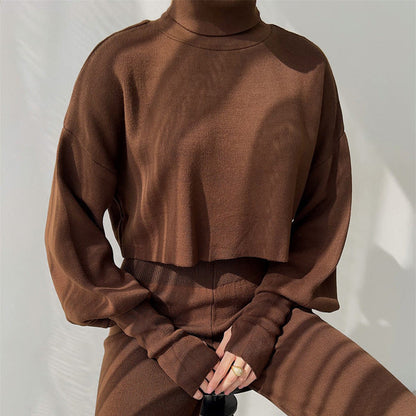 Anneliese - Ensemble Pull à Col Roulé en Tricot et Pantalon pour Femmes