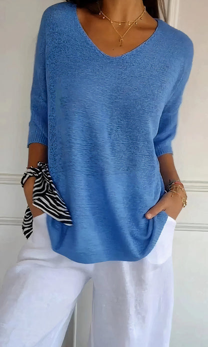 EVI - T-shirt en maille à encolure pointue