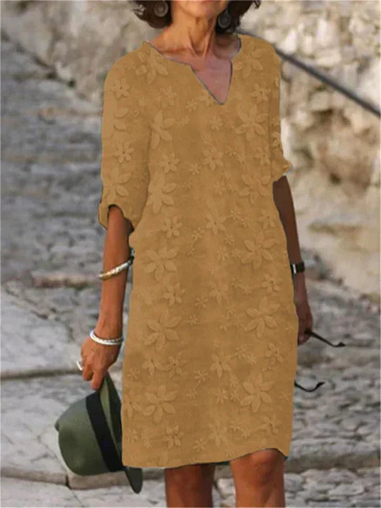 Liliana - Élégante robe midi à fleurs
