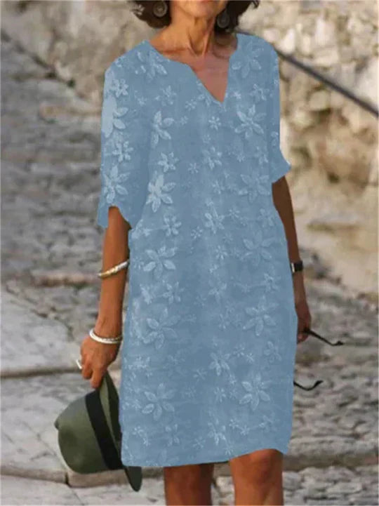 Liliana - Élégante robe midi à fleurs