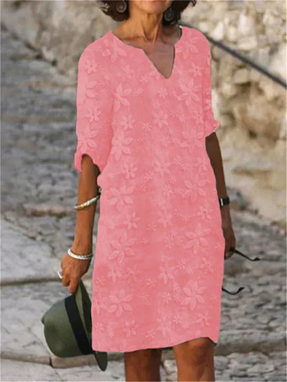Liliana - Élégante robe midi à fleurs