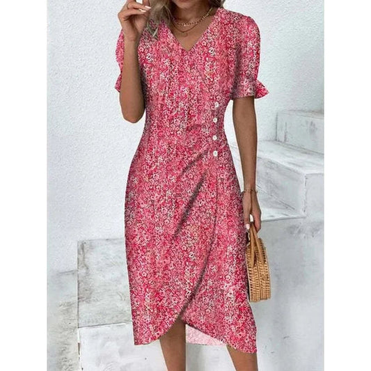 Robe élégante pour femme à imprimé floral, idéale pour les occasions spéciales