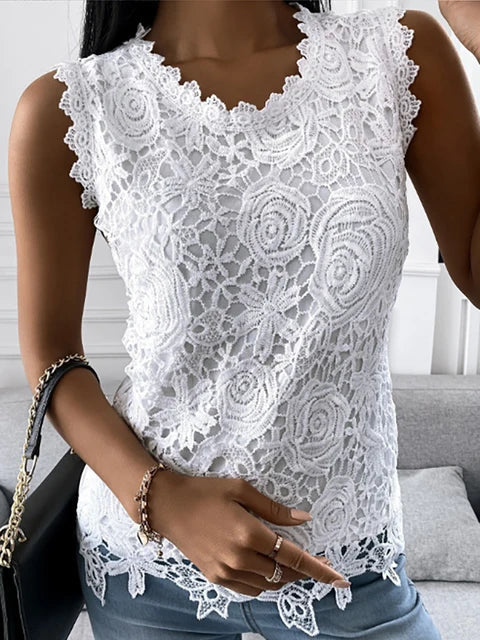 Top en dentelle vintage pour femme