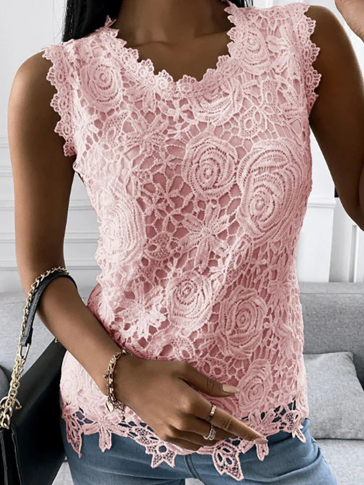 Top en dentelle vintage pour femme