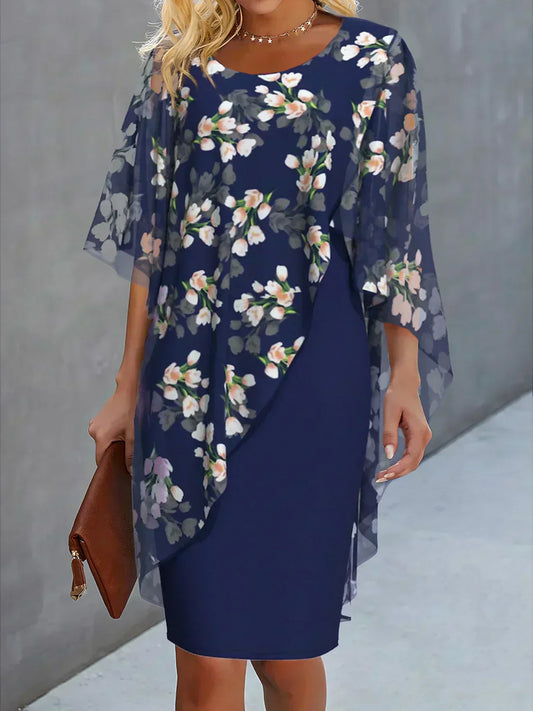 Robe en mousseline de soie florale