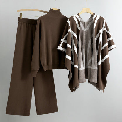 Amelia - Ensemble khaki en maille allure pour femme