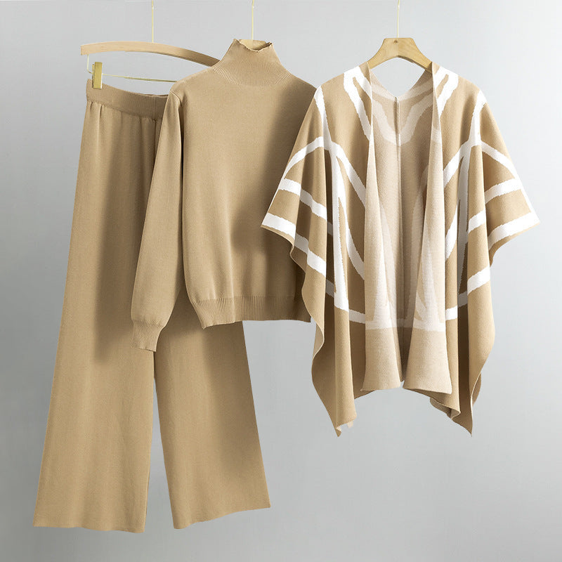 Amelia - Ensemble khaki en maille allure pour femme