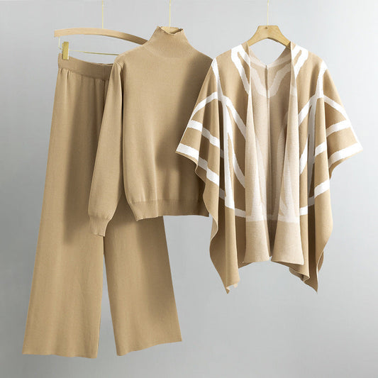 Amelia - Ensemble khaki en maille allure pour femme