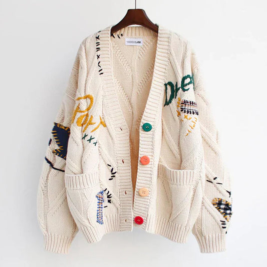 Ella - Cardigan aux accents de patchwork