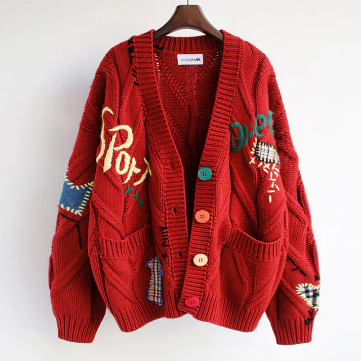 Ella - Cardigan aux accents de patchwork
