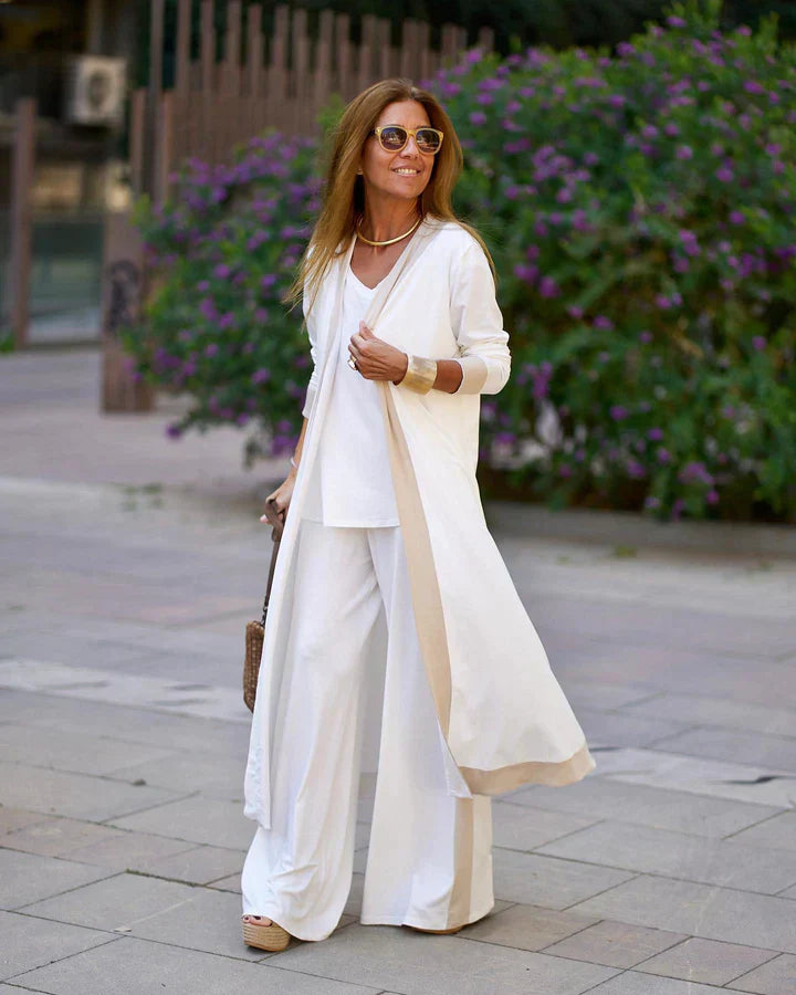 Ellana - Robe en coton et lin avec impression à l'huile