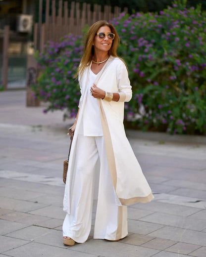 Ellana - Robe en coton et lin avec impression à l'huile