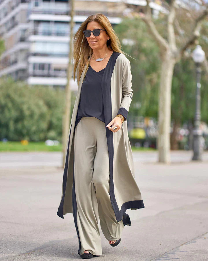 Ellana - Robe en coton et lin avec impression à l'huile
