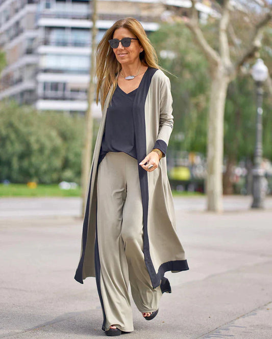 Ellana - Robe en coton et lin avec impression à l'huile