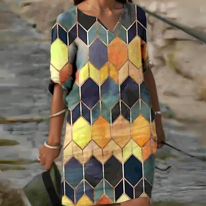 Elsa - Robe élégante en mosaïque