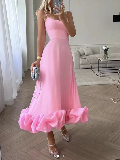 Emilia - Robe midi avec volant et bustier