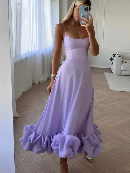 Emilia - Robe midi avec volant et bustier