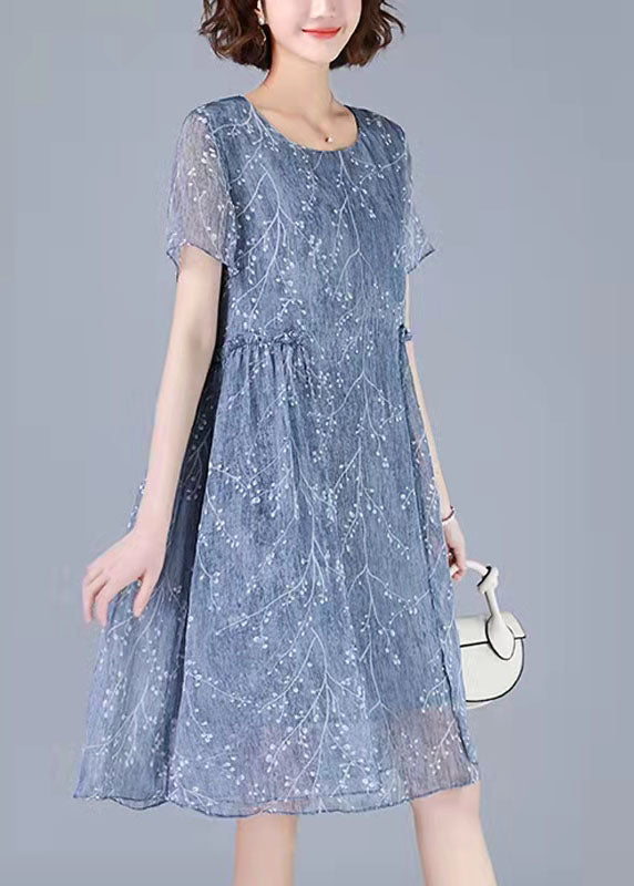 Ephentia - Robe en patchwork avec broderies et demi-manches, deux pièces