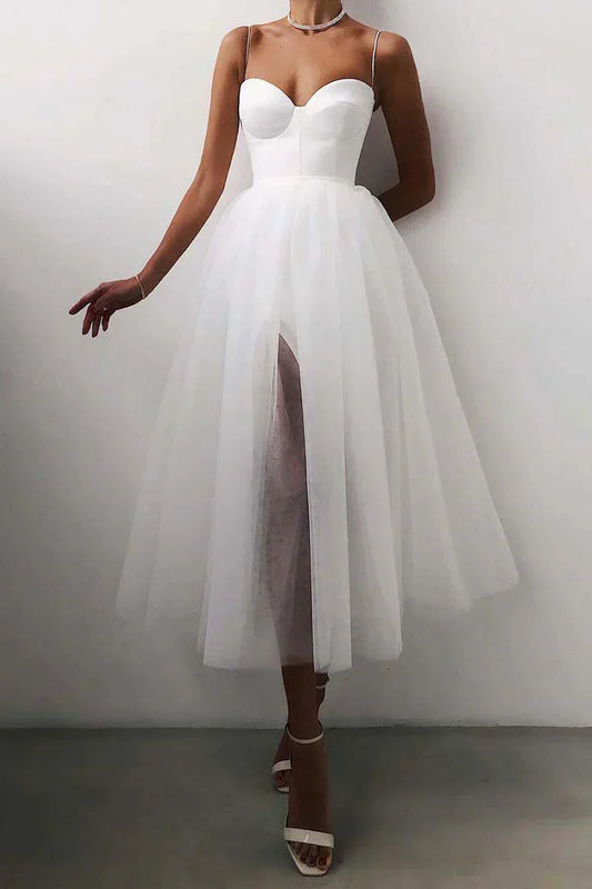 Esmeralda - Robe de bal avec bretelles spaghetti et bas droit