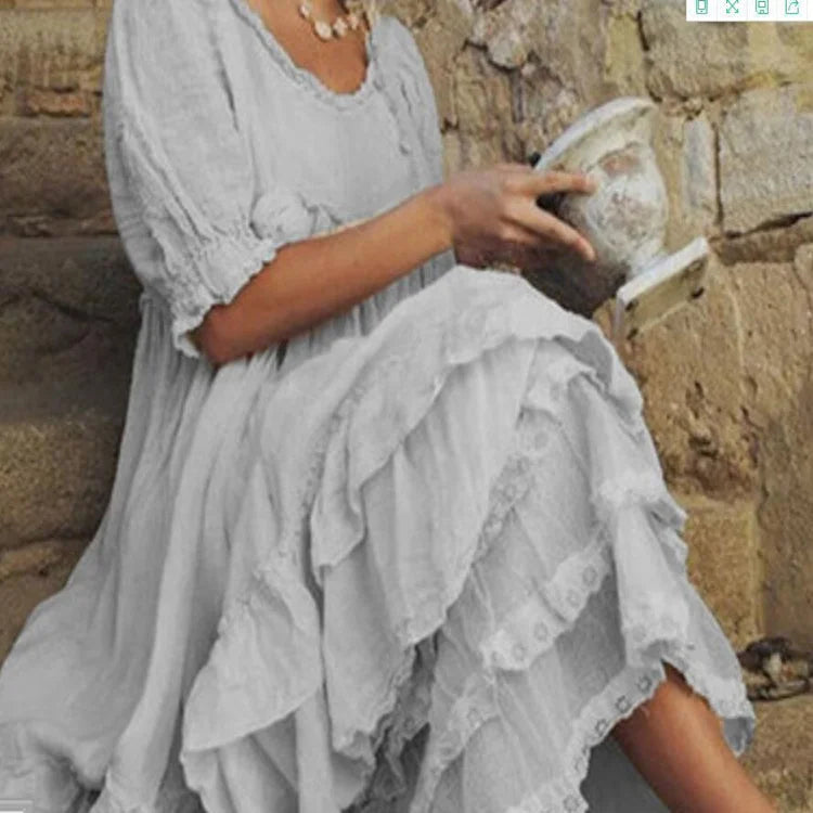 Eury - Robe longue à volants de style vintage