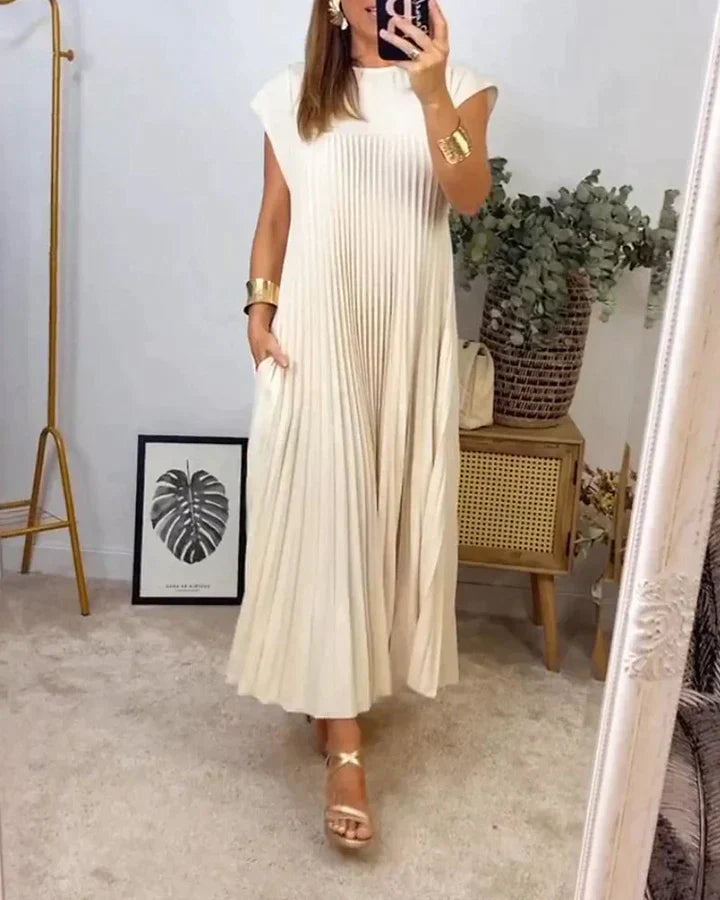 Hazel - Robe sans manches avec plis