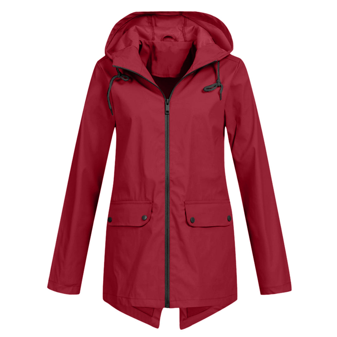 Manteau de pluie long avec capuche pour femme - Romy
