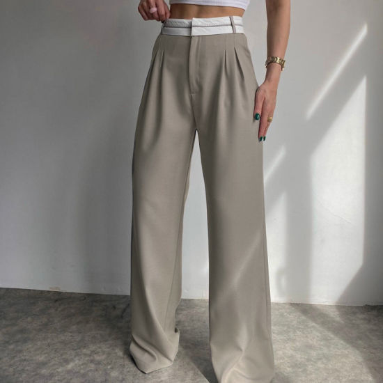 Pantalon coupe droite avec taille haute Fashion