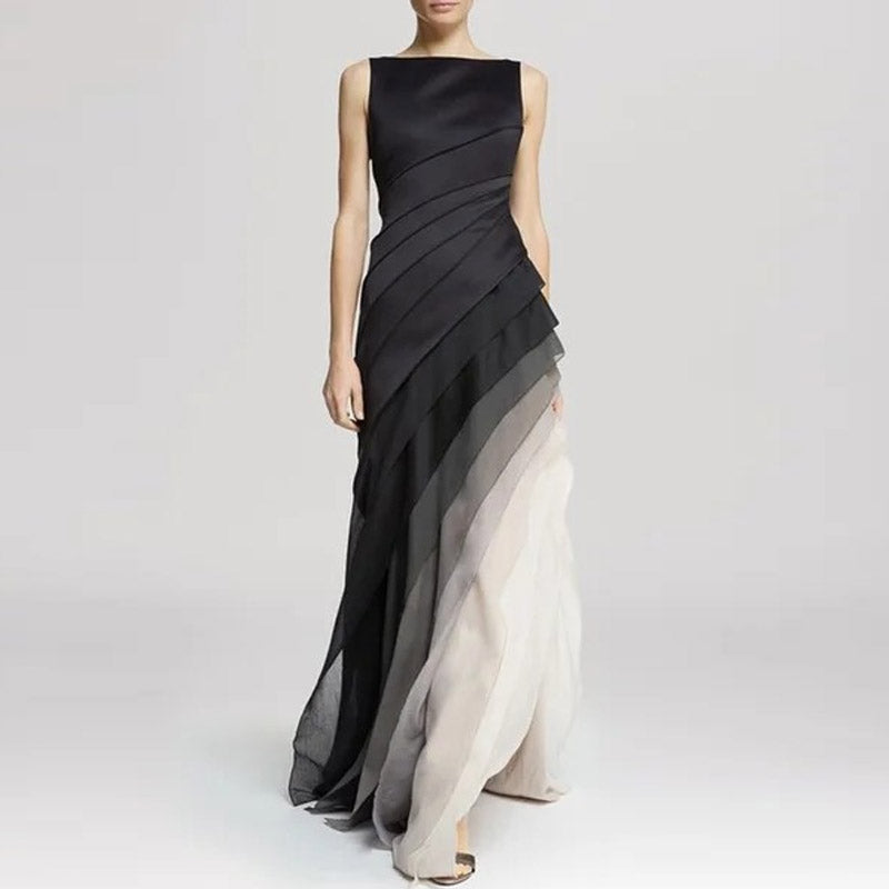 Robe irrégulière à taille haute en look ombré
